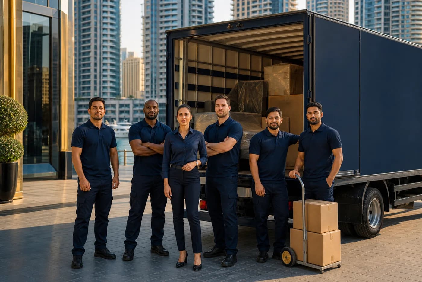 Professional Movers in Dubai Marina team